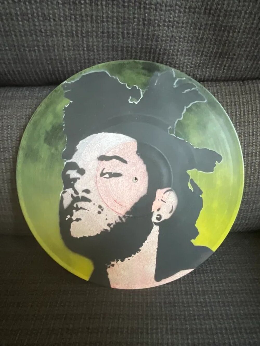 Spray painted record - The Weeknd